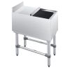 Commercial Ice Bin, 39.6 Qt Max Capacity, 12 x 24 x 33 Inch Stainless Steel Ice Chest with Sliding Lid, 24H Long-Lasting Insulation