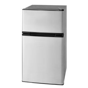 Mini Fridge with Freezer, 3.2 Cu.Ft, Two Door Compact Refrigerator, Adjustable Temperature, Shelf, Energy Efficient Small Fridge, Reversible Door