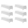 White Tablecloths for Rectangle Tables, 6 Pack, 90 x 132 Inches, Reusable and Machine Washable Table Clothes