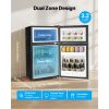 Mini Fridge with Freezer, 3.2 Cu.Ft, Two Door Compact Refrigerator, Adjustable Temperature, Shelf, Energy Efficient Small Fridge, Reversible Door