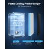 Mini Fridge with Freezer, 3.2 Cu.Ft, Two Door Compact Refrigerator, Adjustable Temperature, Shelf, Energy Efficient Small Fridge, Reversible Door