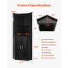 Corner Wine Cabinet, Bar Cabinet with Ample Storage, Modern Buffet Sideboard with Glass Holder, Adjustable LED Brightness, Anti-Tip Strap