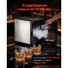 Countertop Ice Maker, 22 lbs per Day, Self-Cleaning Portable Machine with Tong, Drawer-Style Ice Access, Ice-Making Machine with Large Square Cubes