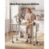 Stainless Steel Work Table, 24x48 inch Food Prep Table with Wheels, Commercial Kitchen Workstation with Adjustable Undershelf, Metal Utility Worktable