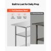 Stainless Steel Work Table, 24x48 Inch Food Prep Table with 2 Shelves, Commercial Kitchen Workstation, Metal Heavy Duty Utility Worktable