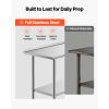 Stainless Steel Work Table, 24x48 Inch Food Prep Table with Backsplash, Commercial Kitchen Workstation with Adjustable Undershelf