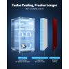 Mini Fridge with Freezer, 3.2 Cu.Ft, Two Door Compact Refrigerator with Adjustable Temperature, Glass Shelf, Energy Efficient Dorm Fridge