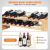 18 Bottle Stackable Modular Wine Rack, 2-Tier Solid Bamboo Wood Storage Racks, Floor Freestanding Wines Holder Display Shelf