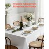 White Tablecloths for Rectangle Tables, 6 Pack, 90 x 132 Inches, Reusable and Machine Washable Table Clothes