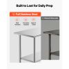 Stainless Steel Work Table, 24x48 inch Food Prep Table with Wheels, Commercial Kitchen Workstation with Adjustable Undershelf, Metal Utility Worktable
