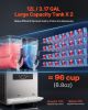 Commercial Slushy Machine, 12Lx2 Double Tank Frozen Drink Machine, 96 Cups Stainless Steel Margarita Smoothie Frozen Drink Maker